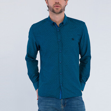 David Long Sleeve Button Up Shirt // Dark Green (XL)