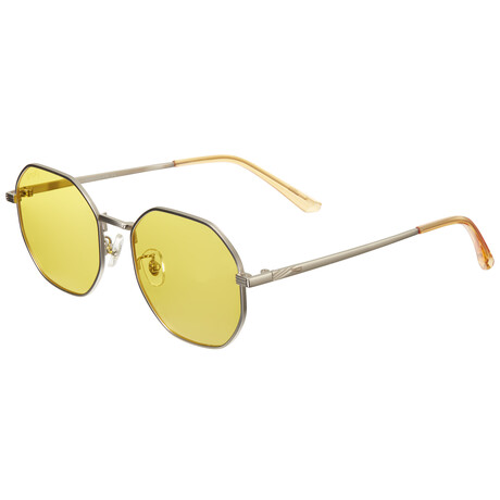Ezra Sunglasses // Silver Frame + Yellow Lens