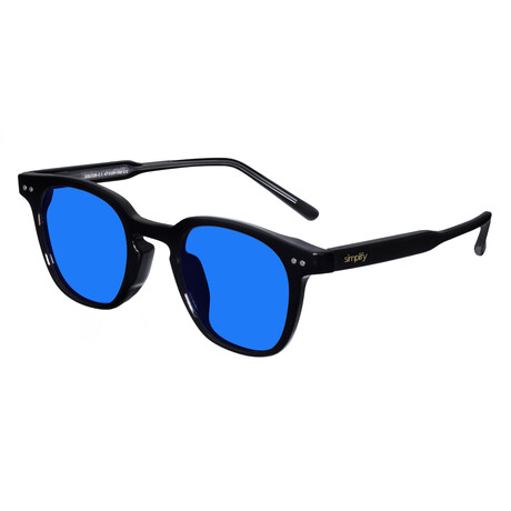 Alexander Sunglasses // Black Frame + Blue Lens
