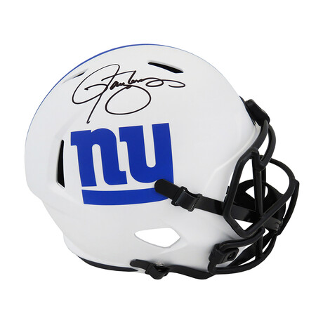 Lawrence Taylor // New York Giants // Signed Riddell Full Size Speed Replica Helmet // Lunar Eclipse White Matte