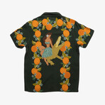 Tropical Orange Button-Up Shirt // Black (L)