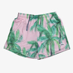 Palm Mesh Lounge Shorts // Pink (L)