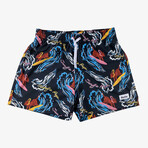 Surf's Pup Swim Shorts // Black (2XL)