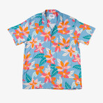 Flower Button-Up Shirt // Blue (S)