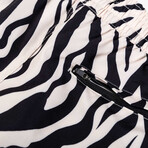 Zebra Disco Swim Shorts // Cream (XL)