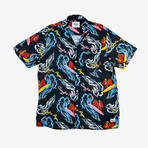Surf's Pup Button-Up Shirt // Black (XS)