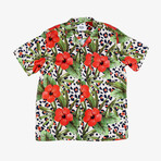Leo Floral Button-Up Shirt // Green (S)