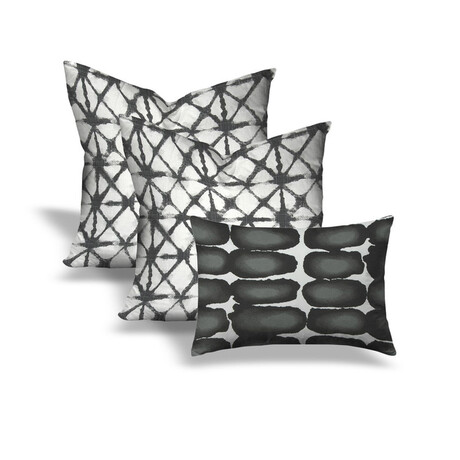 Charcoal Collection // SHIBORI LUXE + BLOT Throw Pillows // Set of 3