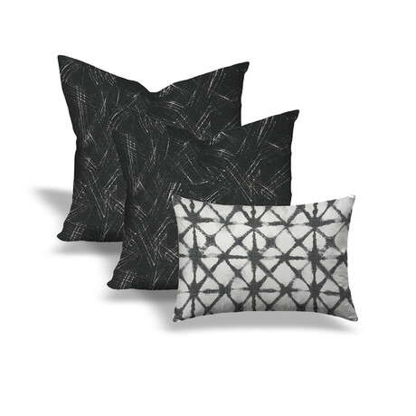 Charcoal Collection // VORTEX + SHIBORI LUXE Throw Pillows // Set of 3