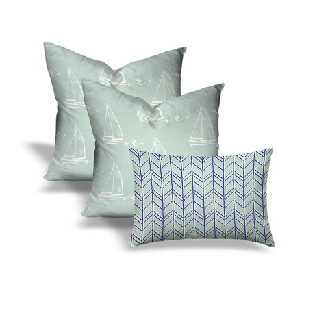 Seafoam Collection // SAILBOATS + BOGATELLI Throw Pillows // Set of 3