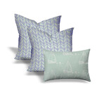 Seafoam Collection // BOGATELLI + SAILBOATS Throw Pillows // Set of 3