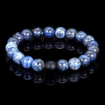 Sodalite + Matte Onyx Stone Stretch Bracelet // 8.25"