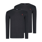 Darby Round Neck Sweatshirts // Set of 2 // Black + Black (S)