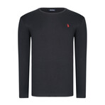 Darby Round Neck Sweatshirts // Set of 2 // Black + Black (S)
