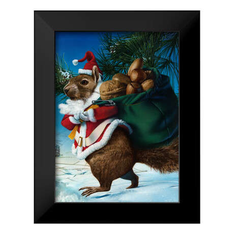 Santa Squirrel (13"H x 16"W x 2"D)