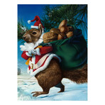 Santa Squirrel (13"H x 16"W x 2"D)