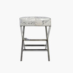 Arabella Cowhide Upholstered Stool // Steel Legs