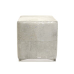 Arabella Cowhide Upholstered Ottoman // Steel Base