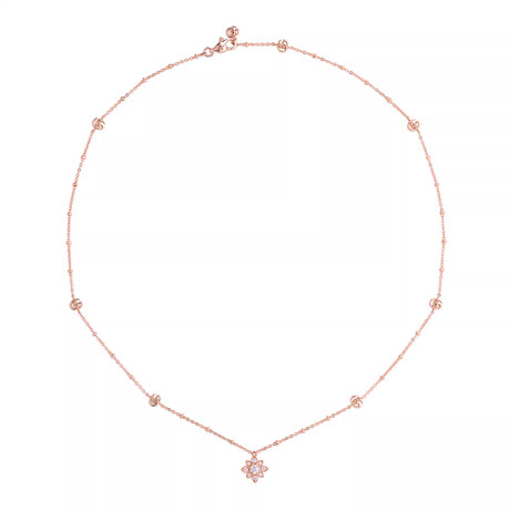 Gucci // Flora 18K Rose Gold Diamond Necklace // 15.7" // New