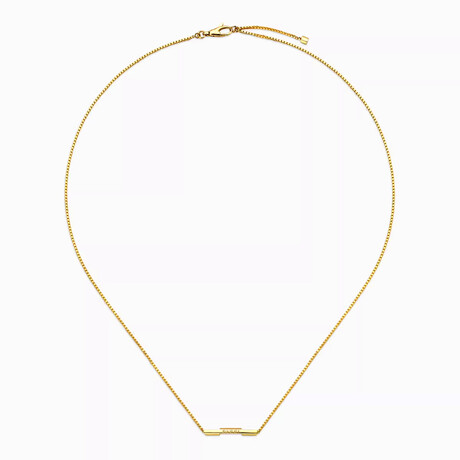 Gucci // Link to Love Necklace 18K Yellow Gold Gucci Bar // 17.7" // New