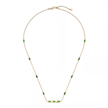 Gucci // Link to Love Baguette Tourmaline Necklace // 17.7" // New