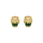 Gucci // Yellow Gold Lion Head Earings // New