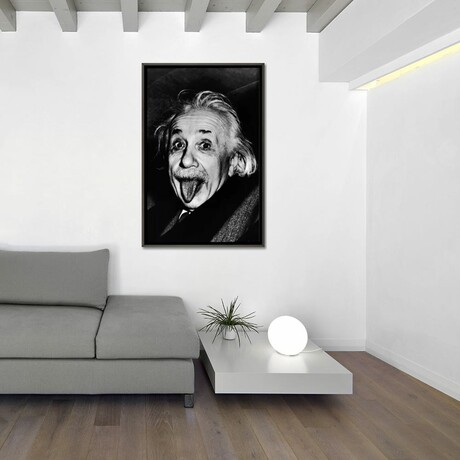 Albert Einstein, Sticking His Tongue Out by Arthur Sasse (26"H x 18"W x 0.75"D)