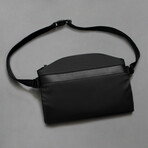 Leather 3 in 1 Sling Backpack // Black