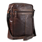 Large Zippered Crossbody Bag // Brown