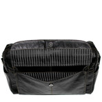 Zippered Briefcase With Front Flap Pocket // Black