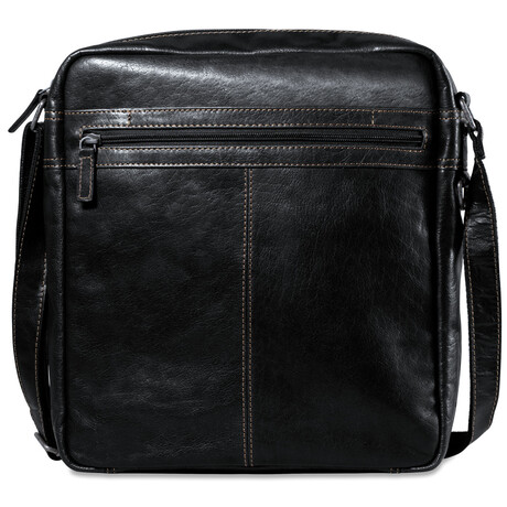 Large Zippered Crossbody Bag // Black