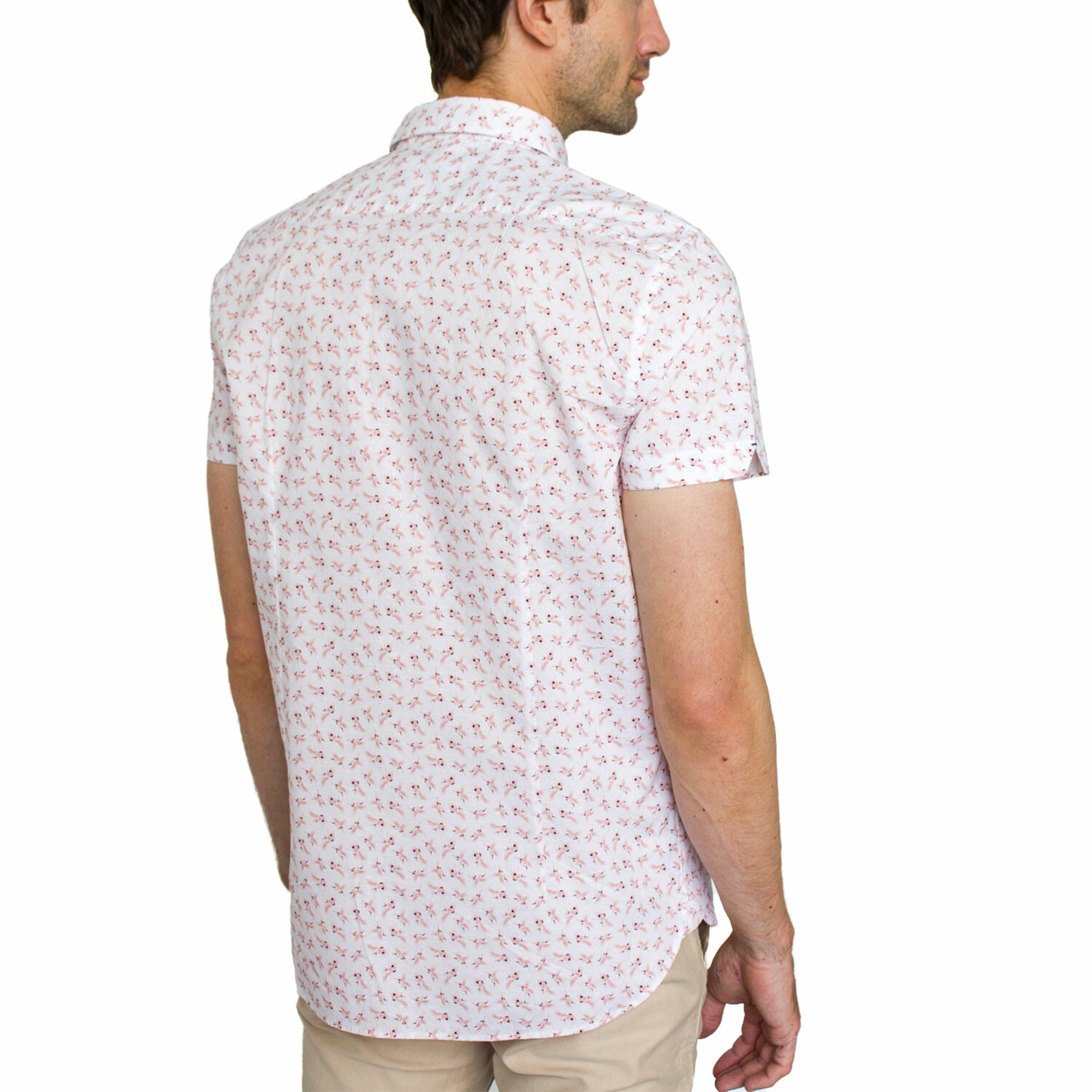 Flamingo Button Down Shirt // Pink + White (S) - Vustra PERMANENT STORE ...