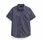 Paisley Button Down Shirt // Blue + Navy (XL)