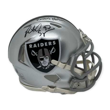 Richard Seymour // Oakland Radiers // Autographed Mini Helmet + Inscription