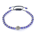 Natural Stone Beaded Accent Bracelet // Purple + Silver