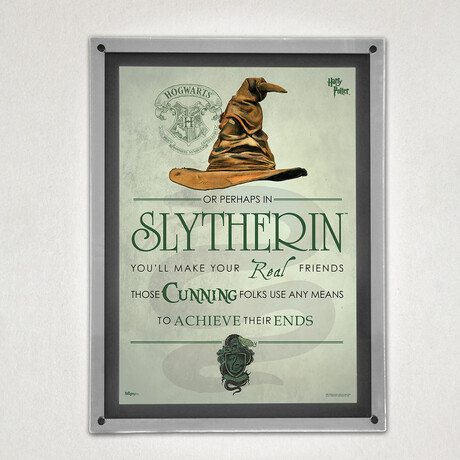 Harry Potter // Sorting Hat Slytherin // MightyPrint™ Wall Art // Backlit LED Frame
