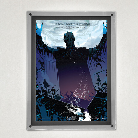 Game of Thrones // Night Is Coming // MightyPrint™ Wall Art // Backlit LED Frame