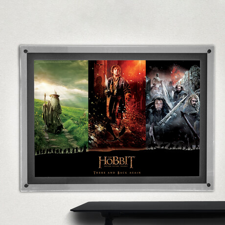 Hobbit Trilogy // There and Back Again // MightyPrint™ Wall Art // Backlit LED Frame