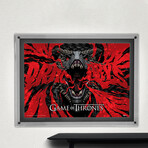 Game of Thrones // Dragon Awakens // MightyPrint™ Wall Art // Backlit LED Frame