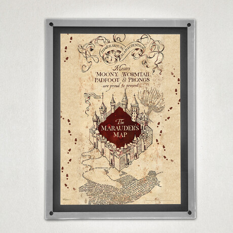 Harry Potter // Marauders Map // MightyPrint™ Wall Art // Backlit LED Frame
