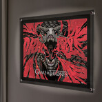 Game of Thrones // Dragon Awakens // MightyPrint™ Wall Art // Backlit LED Frame