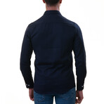 7212 Paisley Reversible Cuff Button-Down Shirt // Navy + Blue + White (M)