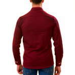 Xander Checkered Reversible Cuff Button-Down Shirt // Dark Red (2XL)