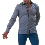 7211 Reversible Cuff Button-Down Shirt // Gray + Navy (4XL)