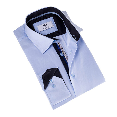 7215 Reversible Cuff Button-Down Shirt // Light Blue (S)