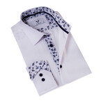 Avi Floral Reversible Cuff Button-Down Shirt // White (5XL)