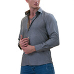 Nikolai Reversible Cuff Button-Down Shirt // Gray Oxford + Golden (L)