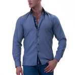 7220 Reversible Cuff Button-Down Oxford Shirt // Blue + Navy (3XL)