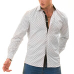 7213 Reversible Cuff Button-Down Shirt // Black + White (4XL)