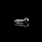 Snake Ring with Pearl // Oxidized Silver (9)